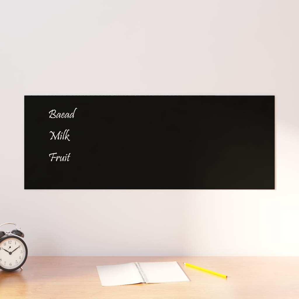 vidaXL Wall-mounted Magnetic Board Black 19.7"x15.7" Tempered Glass