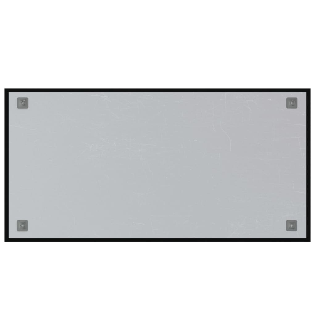vidaXL Wall-mounted Magnetic Board Black 19.7"x15.7" Tempered Glass