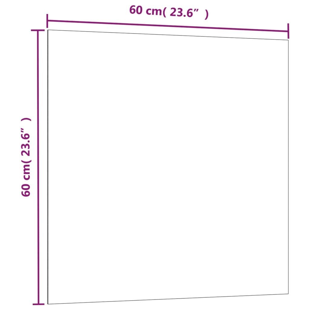 vidaXL Wall-mounted Magnetic Board Black 23.6"x23.6" Tempered Glass