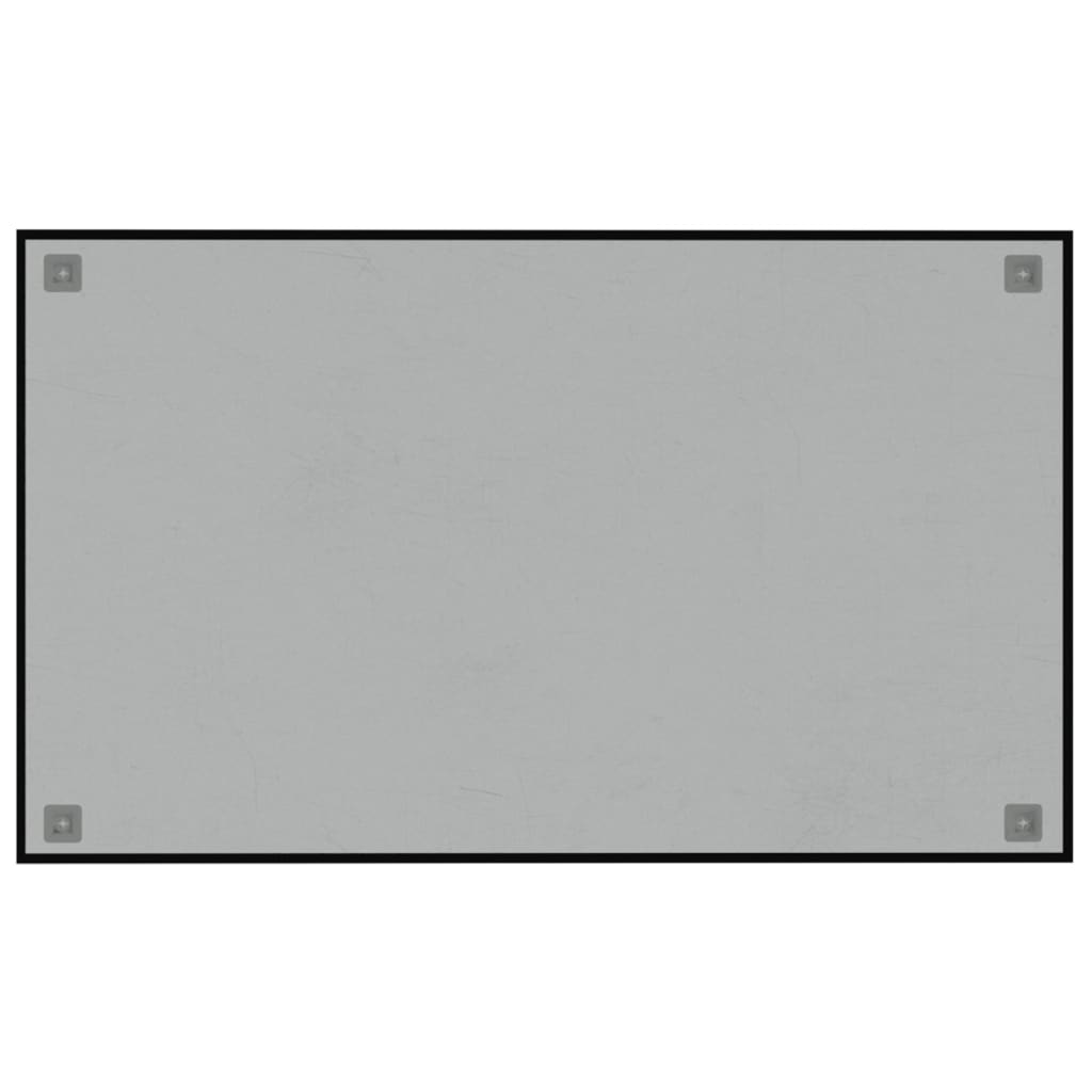 vidaXL Wall-mounted Magnetic Board Black 39.4"x23.6" Tempered Glass