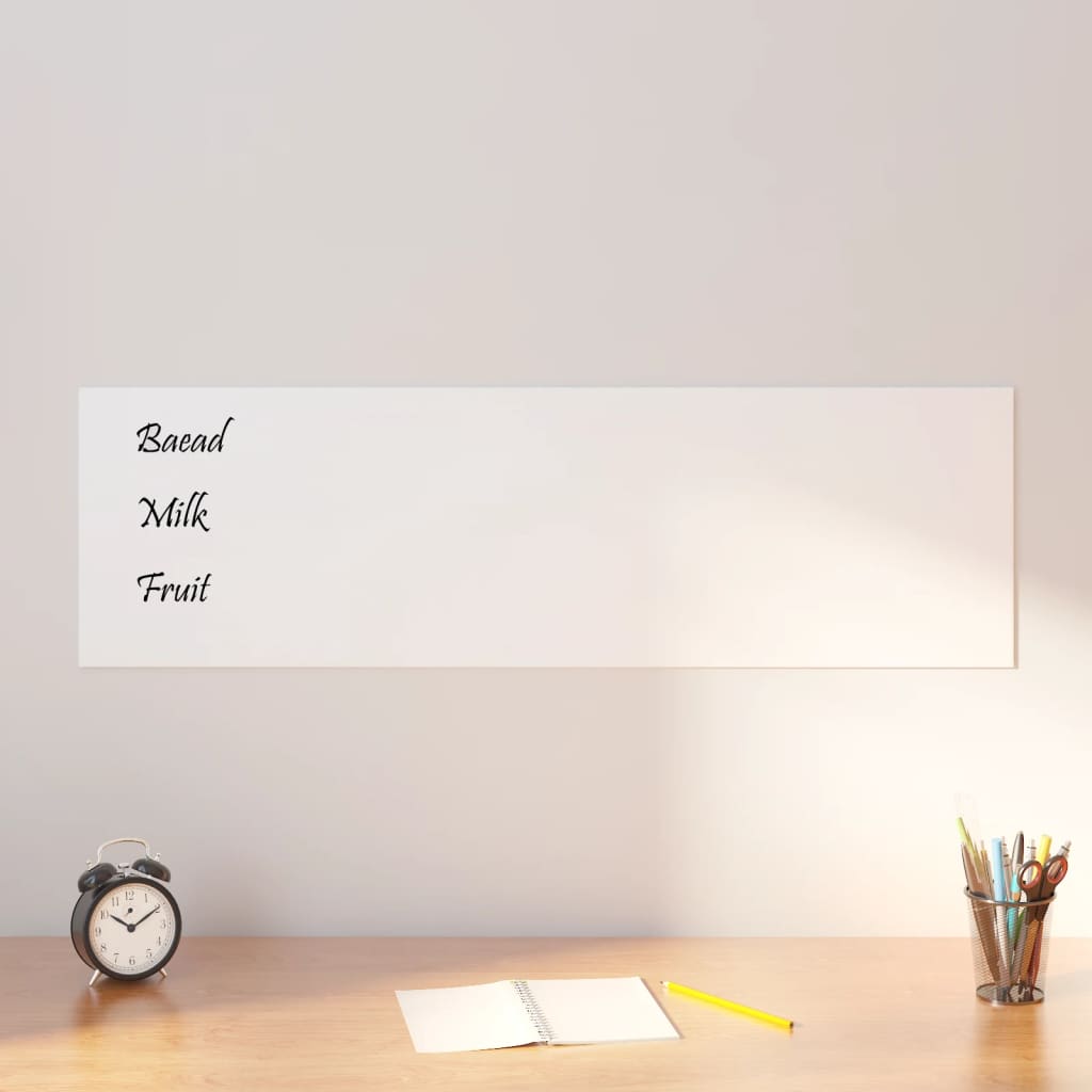 vidaXL Wall-mounted Magnetic Board Black 19.7"x15.7" Tempered Glass