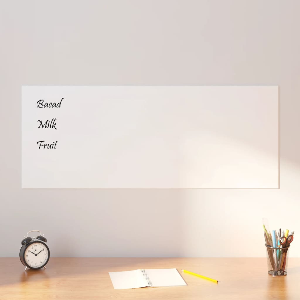 vidaXL Wall-mounted Magnetic Board Black 19.7"x15.7" Tempered Glass