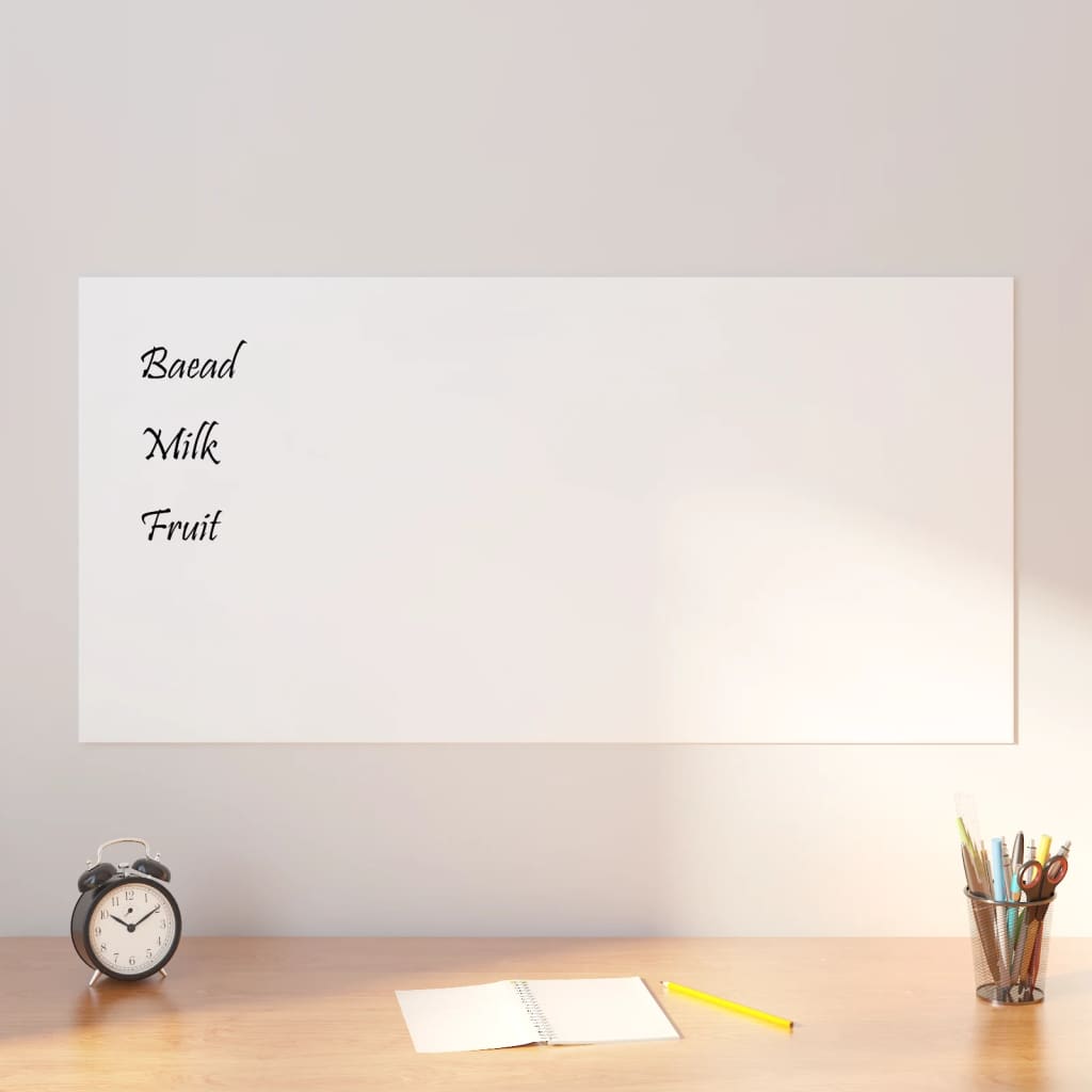 vidaXL Wall-mounted Magnetic Board Black 19.7"x15.7" Tempered Glass