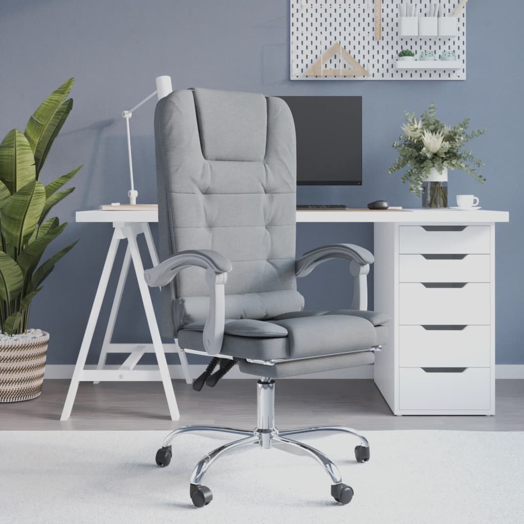 vidaXL Massage Reclining Office Chair Massage Office Adjustable Chair Fabric
