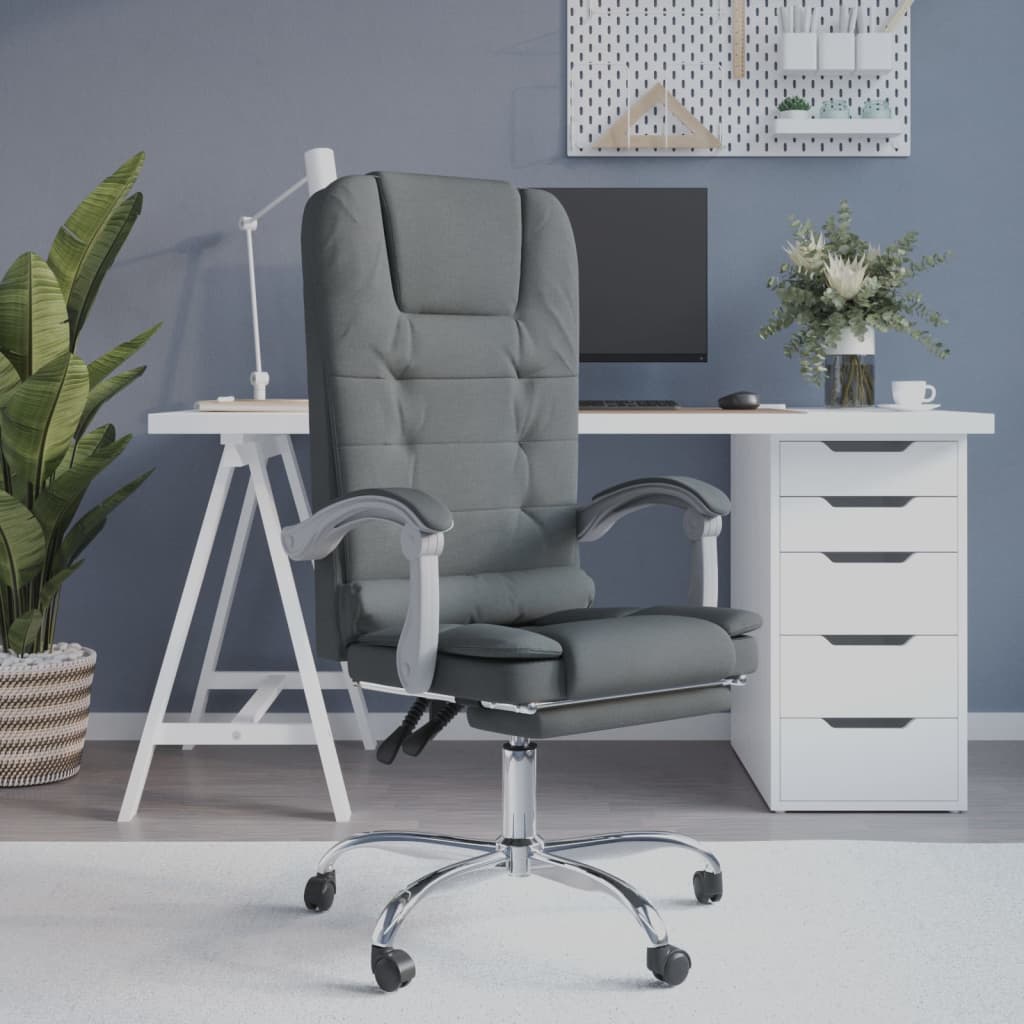 vidaXL Massage Reclining Office Chair Massage Office Adjustable Chair Fabric