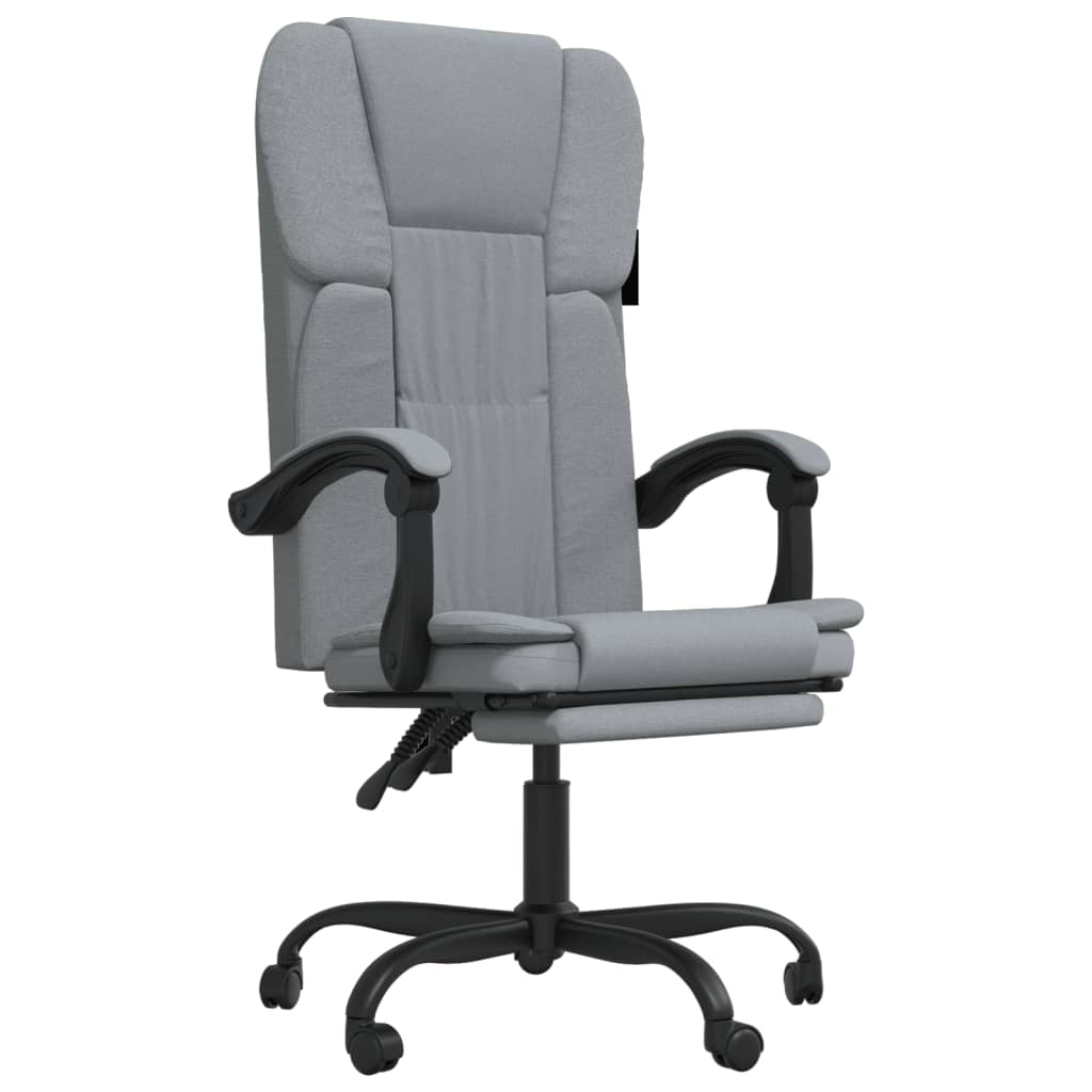 vidaXL Chair Swivel Reclining Desk Chair with Wheels for Living Room Fabric