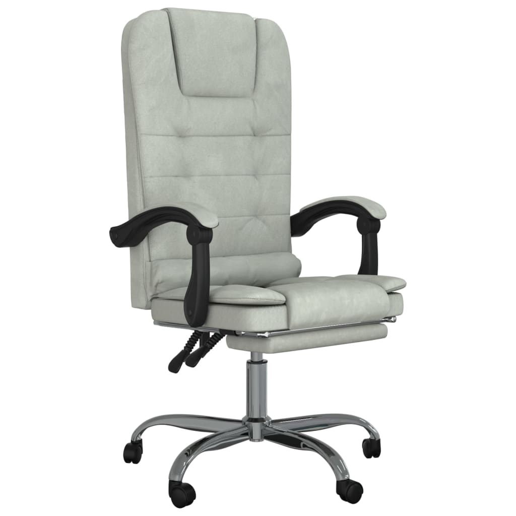 vidaXL Massage Chair 360 Degree Swivel Reclining Desk Office Chair Velvet