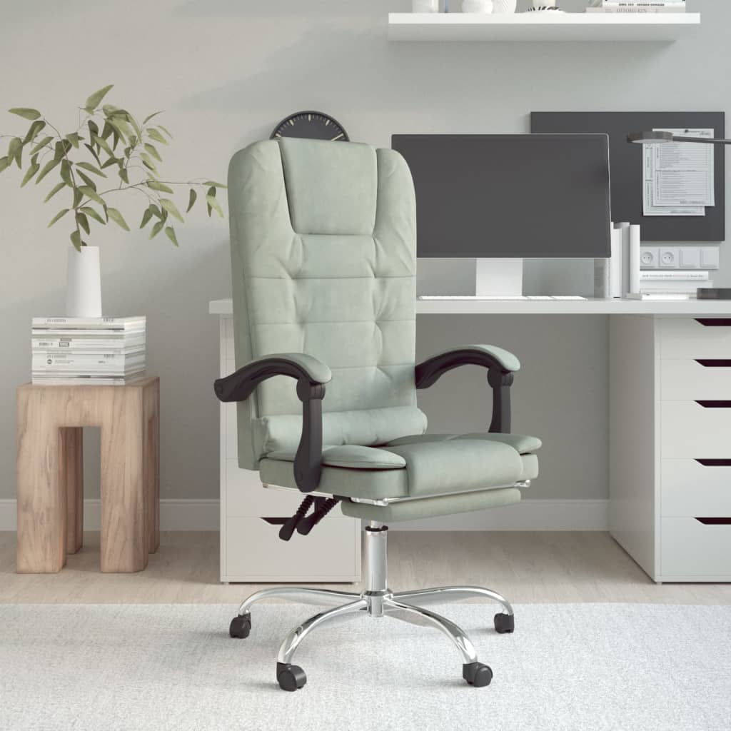 vidaXL Massage Chair 360 Degree Swivel Reclining Desk Office Chair Velvet