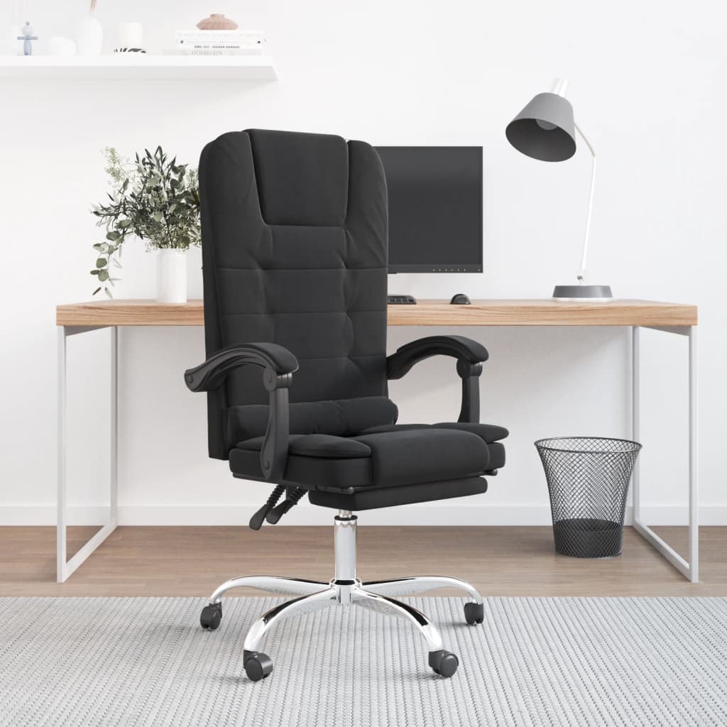 vidaXL Massage Chair 360 Degree Swivel Reclining Desk Office Chair Velvet