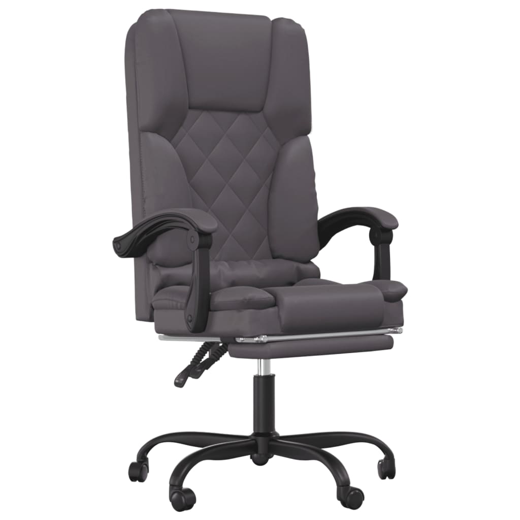 vidaXL Massage Reclining Office Chair Black Faux Leather