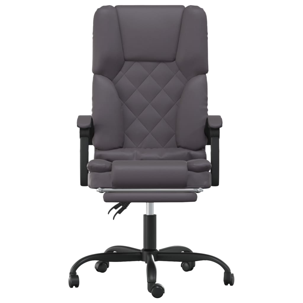 vidaXL Massage Reclining Office Chair Black Faux Leather
