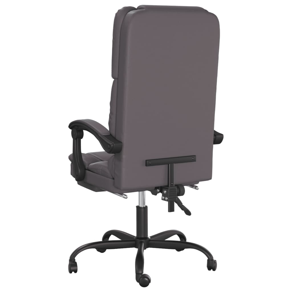 vidaXL Massage Reclining Office Chair Black Faux Leather