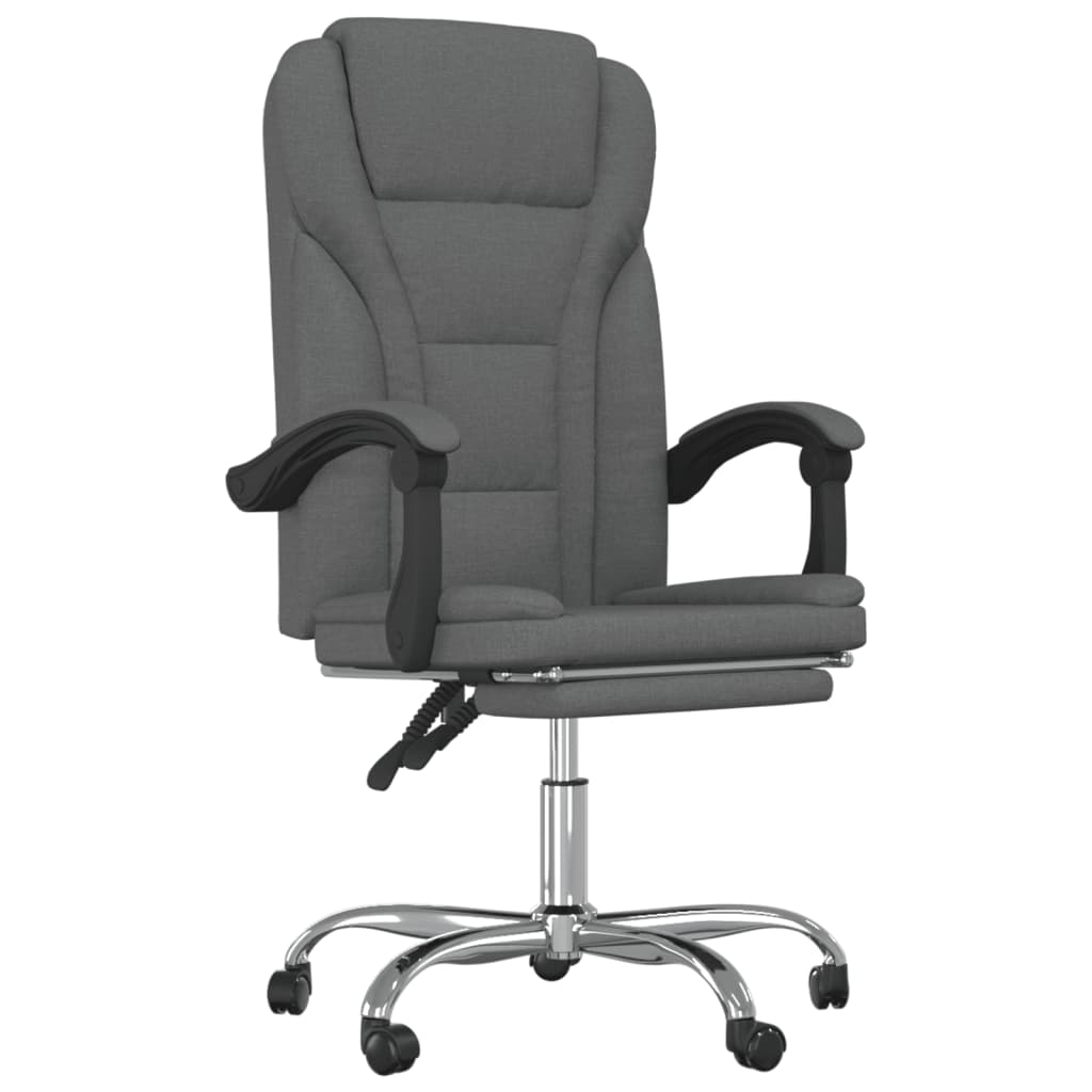 vidaXL Chair Accent Reclining Desk Chair with Wheels for Living Room Fabric