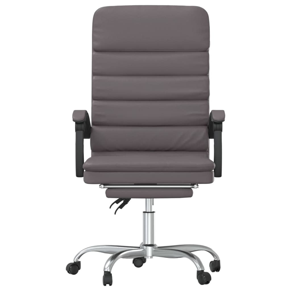 vidaXL Chair Reclining Desk Chair with Wheels for Living Room Faux Leather