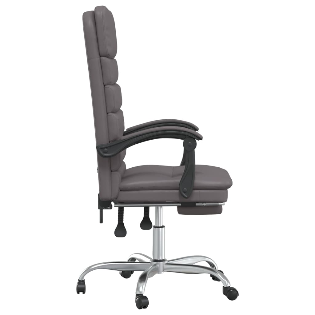 vidaXL Chair Reclining Desk Chair with Wheels for Living Room Faux Leather