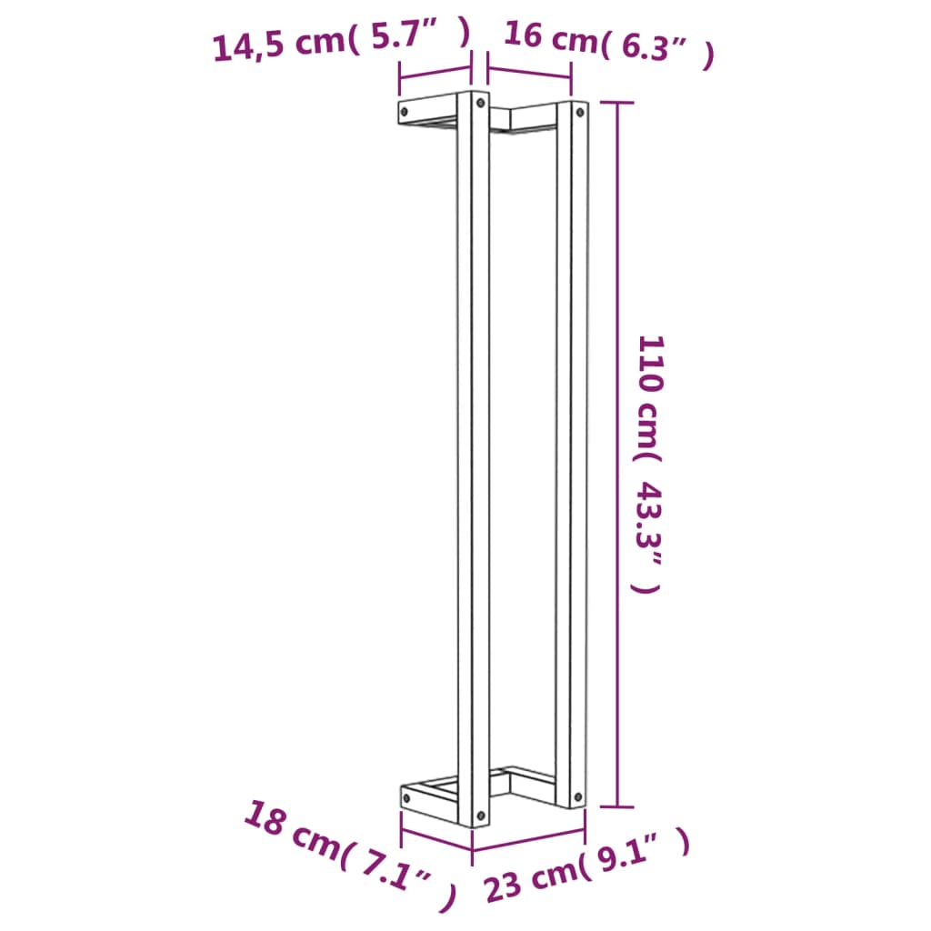 vidaXL Towel Rack White 9.1"x7.1"x43.3" Solid Wood Pine