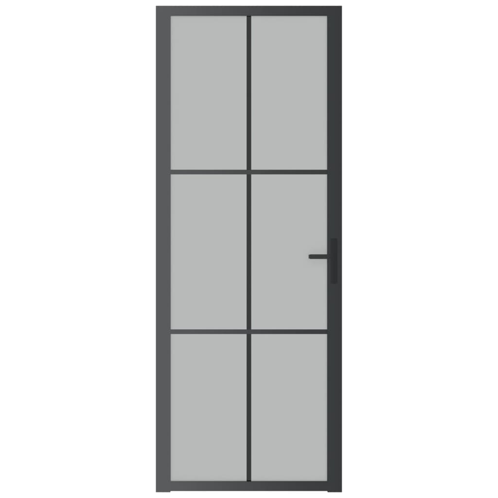 vidaXL Interior Door 29.9"x79.3" Black Matt Glass and Aluminum-1