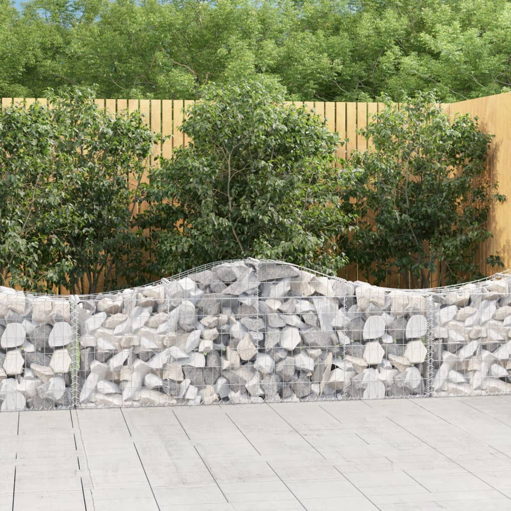 vidaXL Gabion Basket Arched Gabion Basket Planter for Flower Galvanized Iron-2