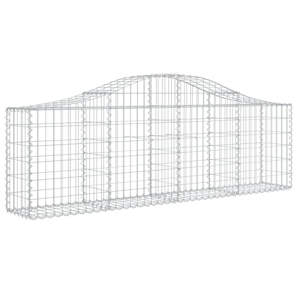 vidaXL Gabion Basket Arched Gabion Basket Planter for Flower Galvanized Iron-0