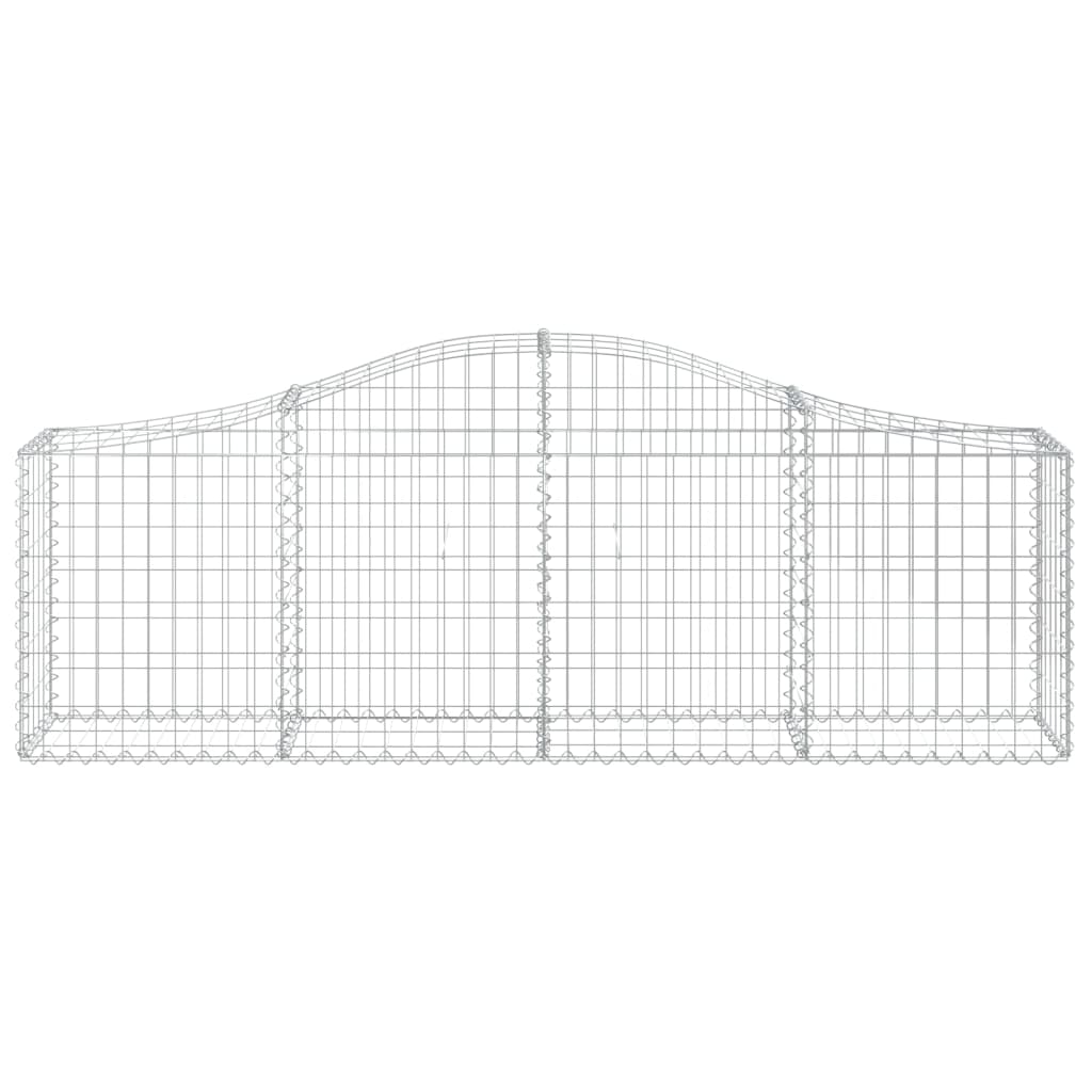 vidaXL Gabion Basket Arched Gabion Basket Planter for Flower Galvanized Iron-4