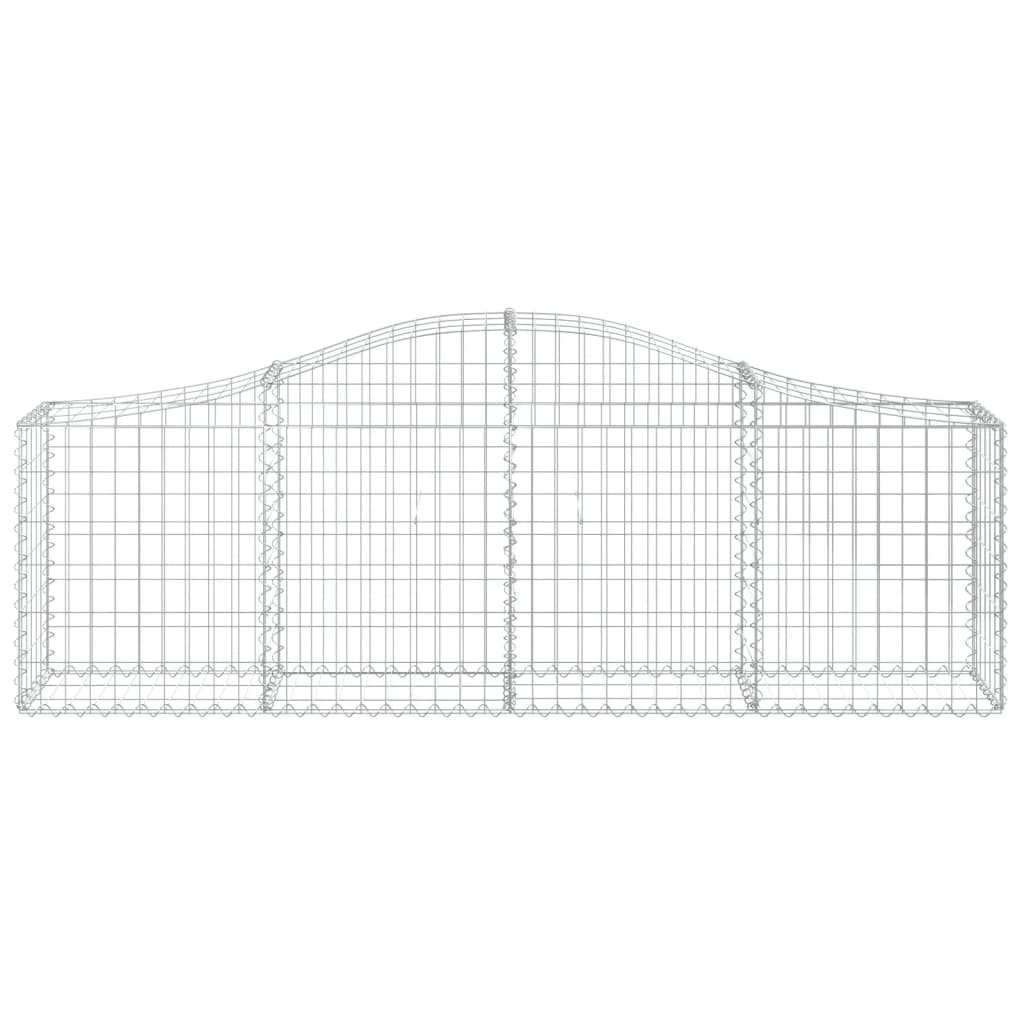 vidaXL Gabion Basket Arched Gabion Basket Planter for Flower Galvanized Iron-4