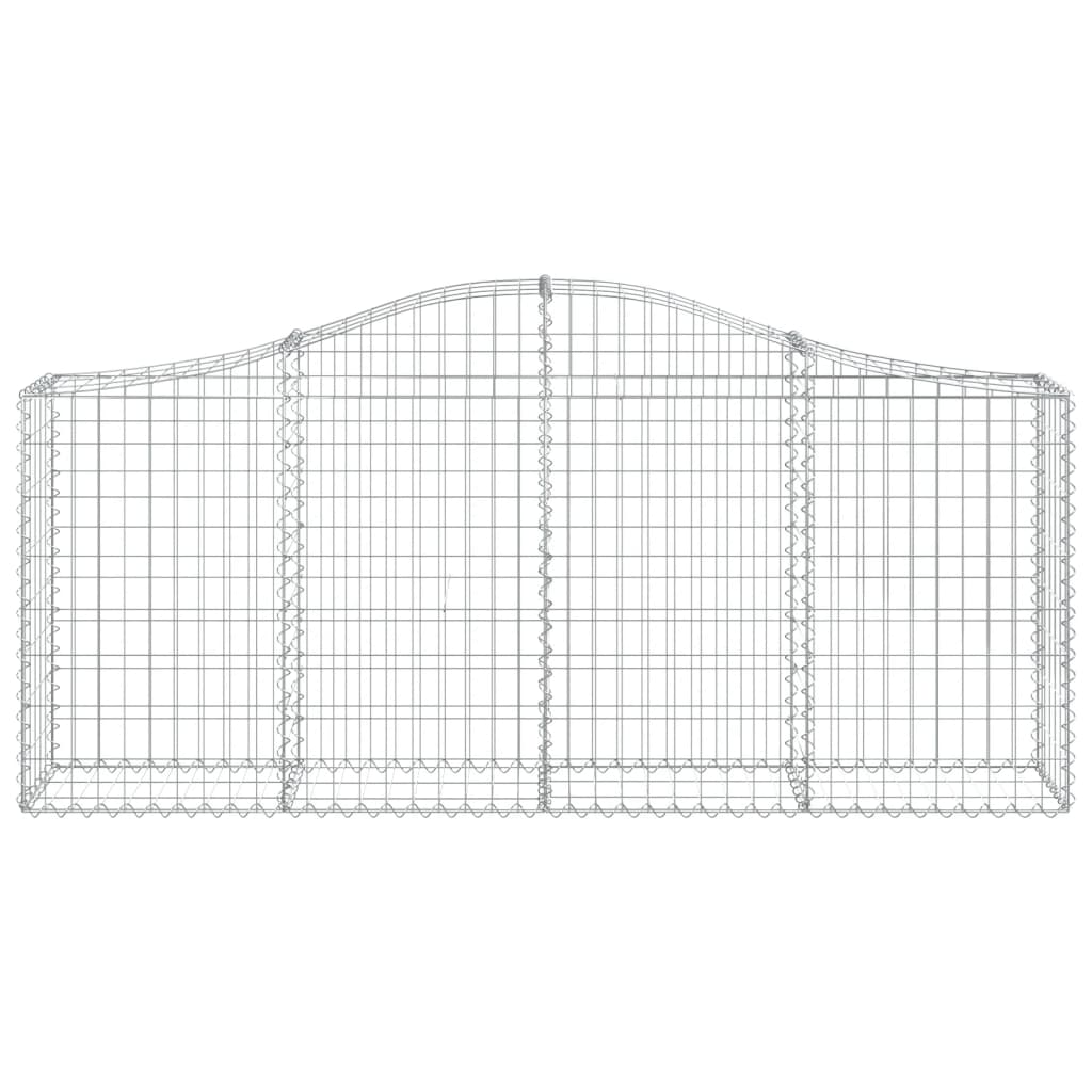 vidaXL Gabion Basket Arched Gabion Basket Planter for Flower Galvanized Iron-4