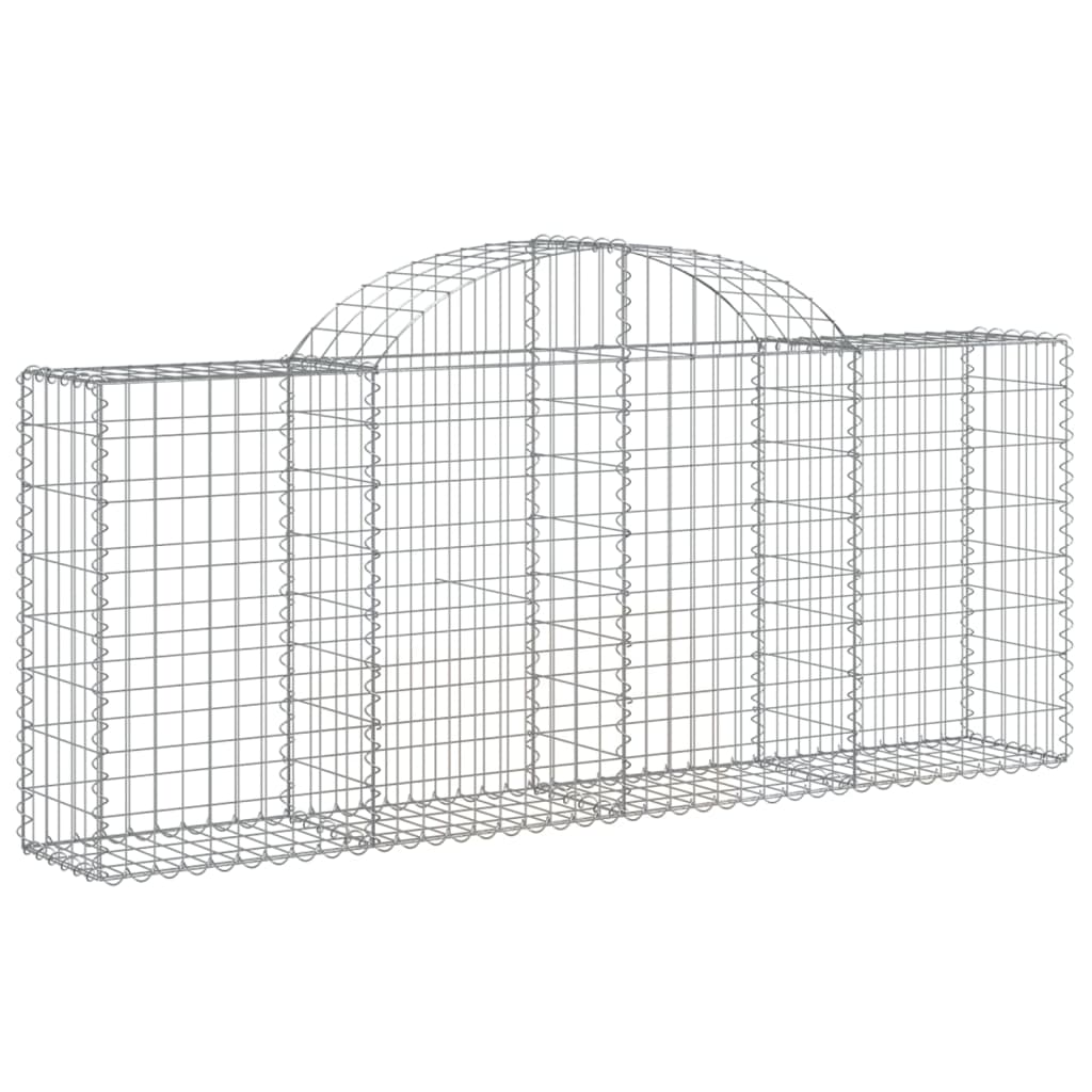vidaXL Arched Gabion Baskets 4 pcs 78.7"x11.8"x31.5"/39.4" Galvanized Iron-0