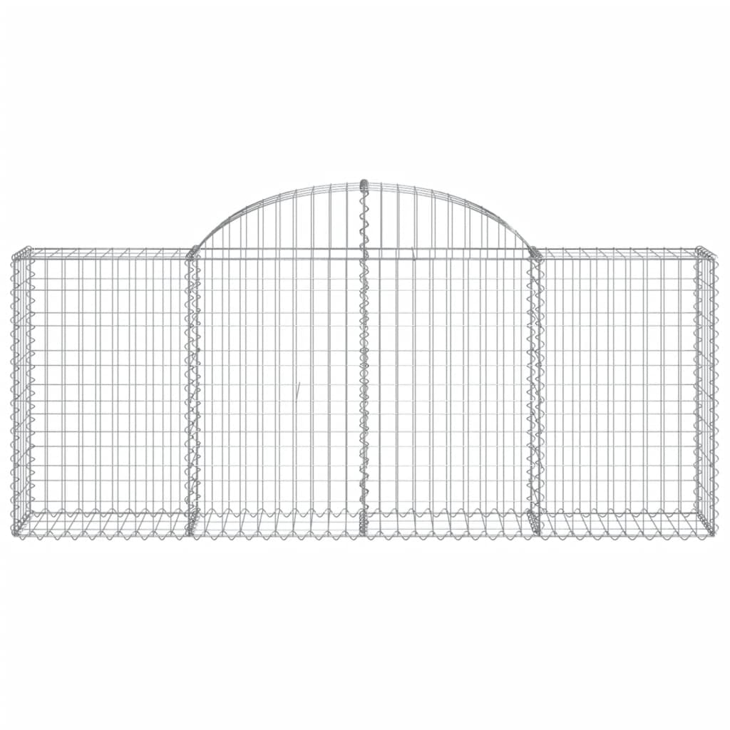 vidaXL Arched Gabion Baskets 4 pcs 78.7"x11.8"x31.5"/39.4" Galvanized Iron-4