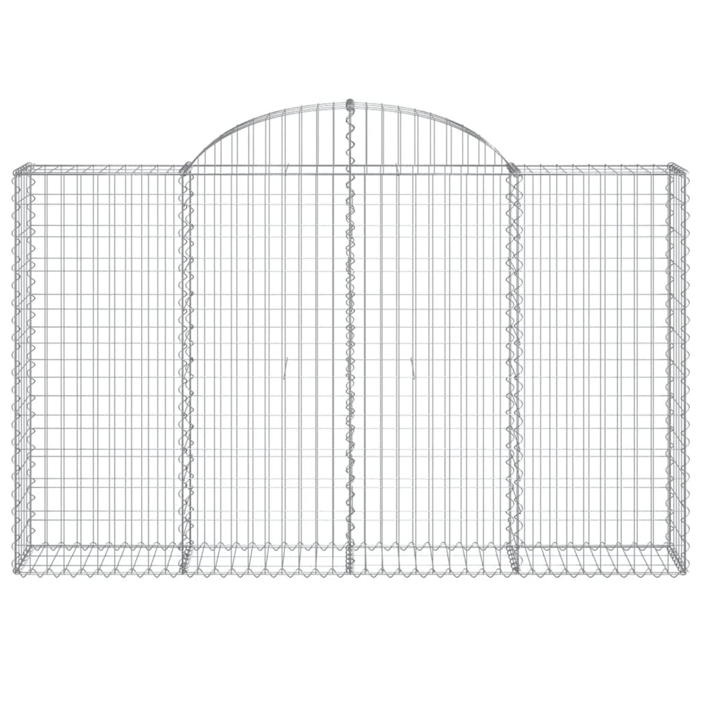 vidaXL Arched Gabion Baskets 5 pcs 78.7"x11.8"x47.2"/55.1" Galvanized Iron-4