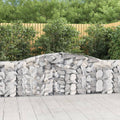 vidaXL Arched Gabion Baskets 8 pcs 157.5"x11.8"x39.4"/47.2" Galvanized Iron-2