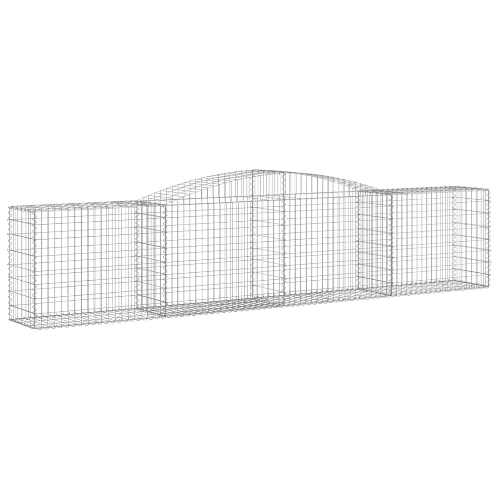 vidaXL Arched Gabion Baskets 2 pcs 157.5"x19.7"x31.5"/39.4" Galvanized Iron-2