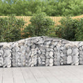 vidaXL Arched Gabion Baskets 2 pcs 157.5"x19.7"x31.5"/39.4" Galvanized Iron-0