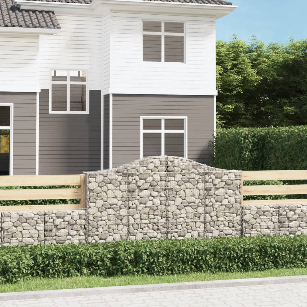 vidaXL Gabion Basket Arched Gabion Basket Planter for Flower Galvanized Iron-1