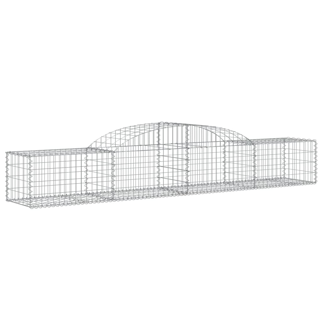 vidaXL Arched Gabion Basket 118.1"x19.7"x15.7"/23.6" Galvanized Iron