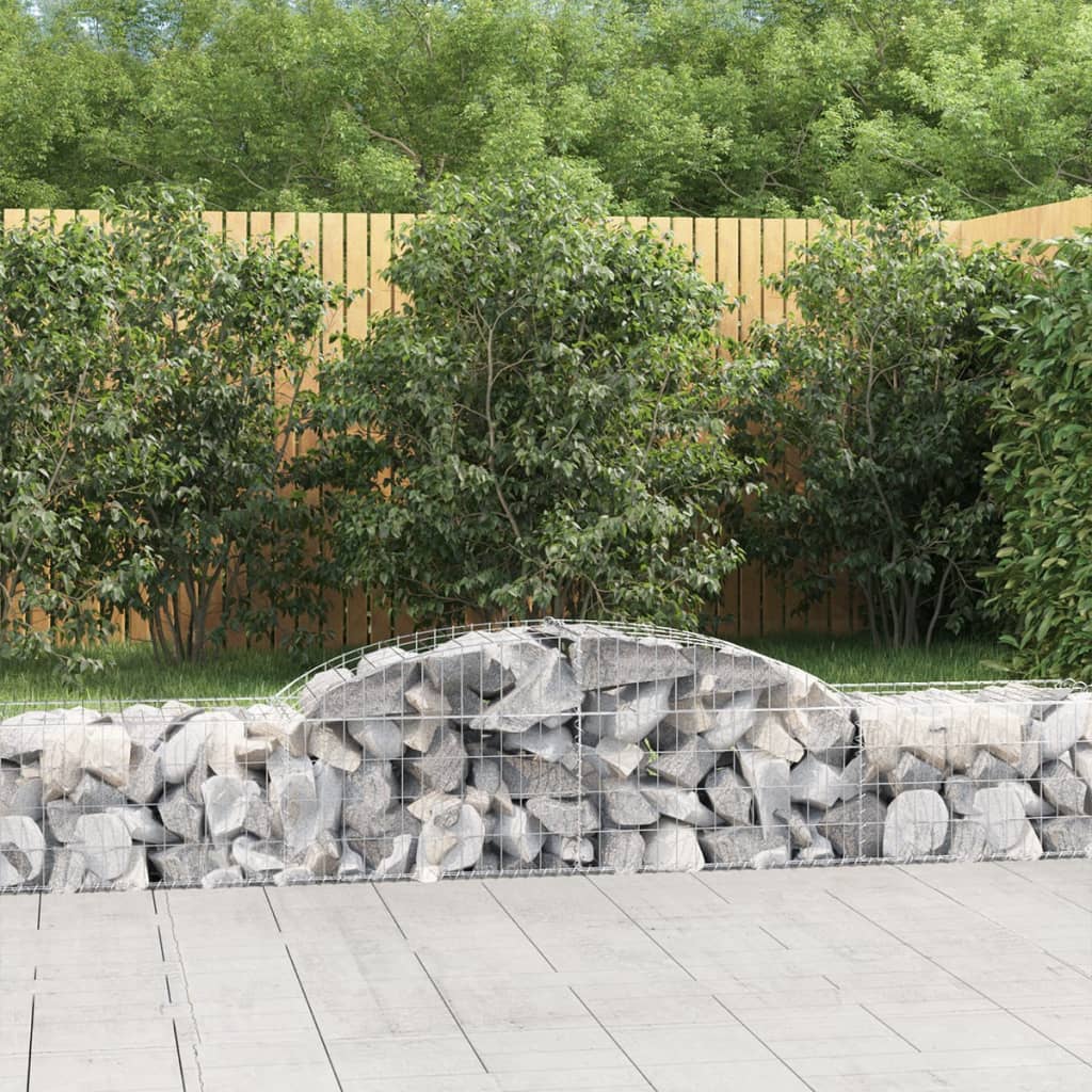vidaXL Arched Gabion Basket 118.1"x19.7"x15.7"/23.6" Galvanized Iron