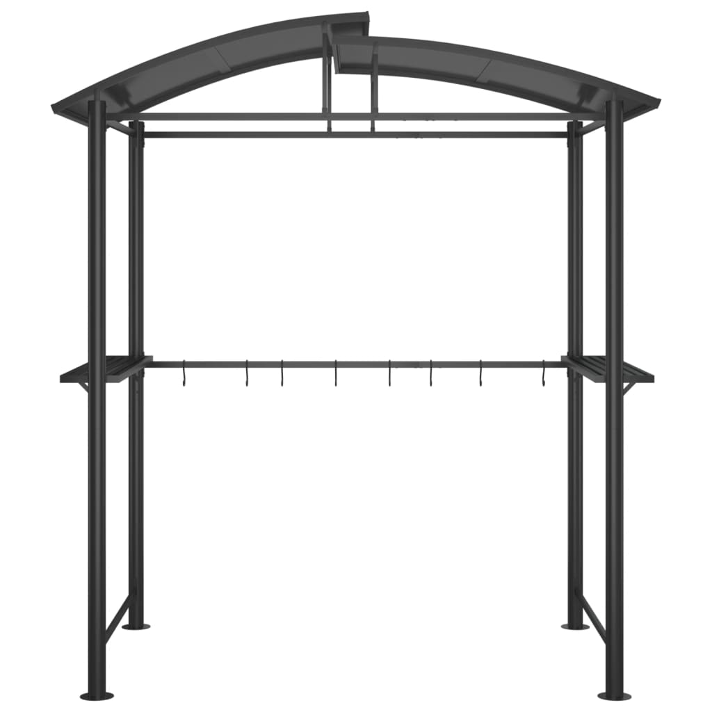 vidaXL BBQ Gazebo with Side Shelves Anthracite 82.7"x44.9"x90.6" Steel-1