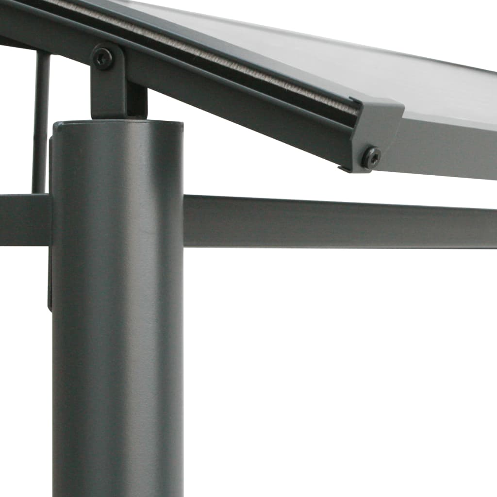 vidaXL BBQ Gazebo with Side Shelves Anthracite 82.7"x44.9"x90.6" Steel-4