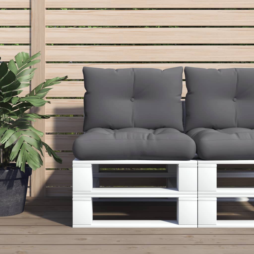 vidaXL Pallet Cushions 2 pcs Anthracite Fabric-0