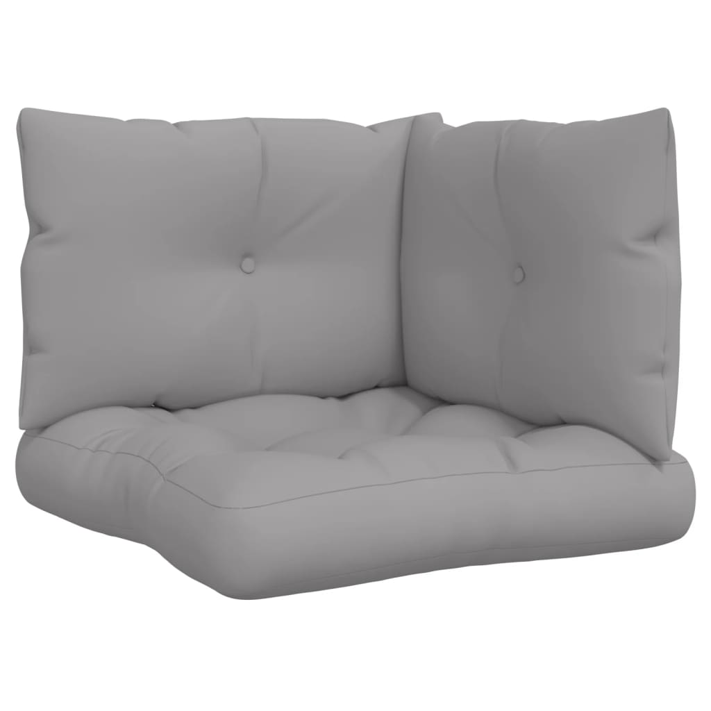 vidaXL Pallet Cushions 3 pcs Gray Fabric-1