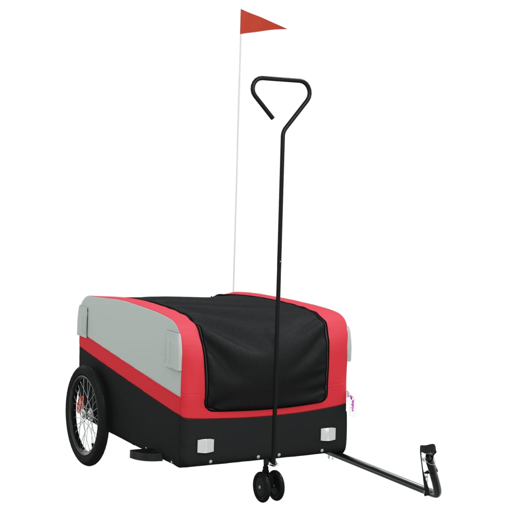 vidaXL Bike Trailer Kids Bicycle Cargo Trailer Cart Wagon with Tow Bar Iron