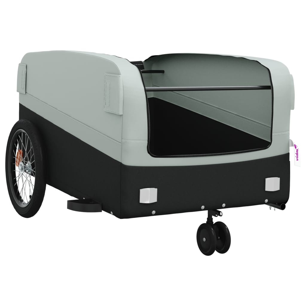 vidaXL Bike Trailer Kids Bicycle Cargo Trailer Cart Wagon with Tow Bar Iron