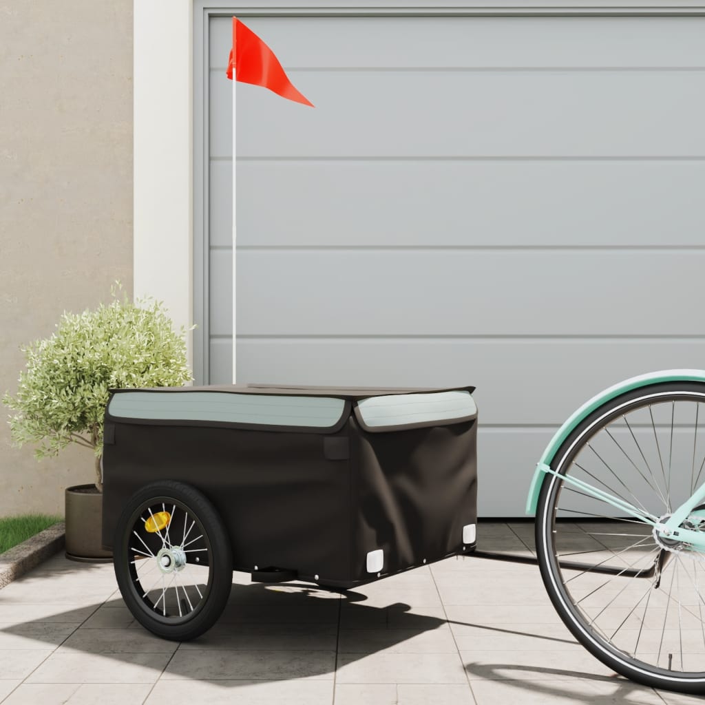 vidaXL Bike Trailer Kids Bicycle Cargo Trailer Cart Wagon with Tow Bar Iron
