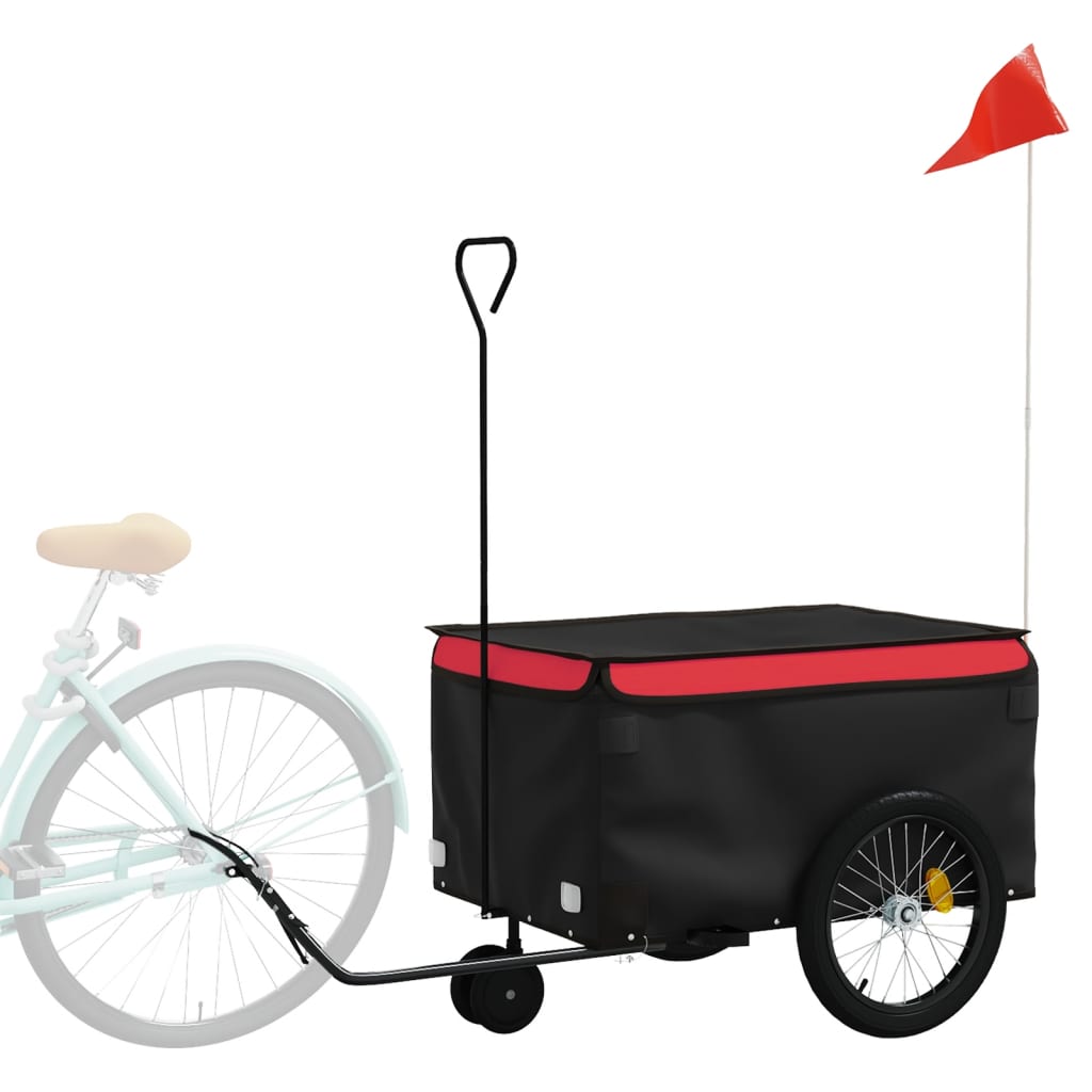 vidaXL Bike Trailer Kids Bicycle Cargo Trailer Cart Wagon with Tow Bar Iron