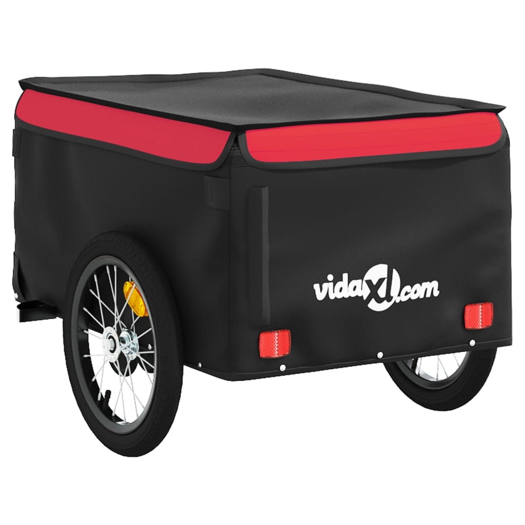 vidaXL Bike Trailer Kids Bicycle Cargo Trailer Cart Wagon with Tow Bar Iron