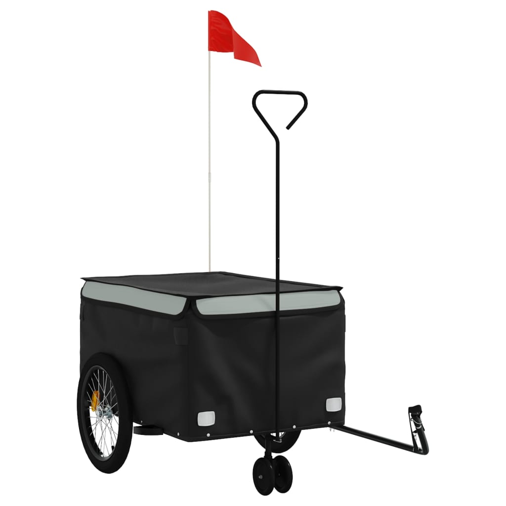 vidaXL Bike Trailer Kids Bicycle Cargo Trailer Cart Wagon with Tow Bar Iron
