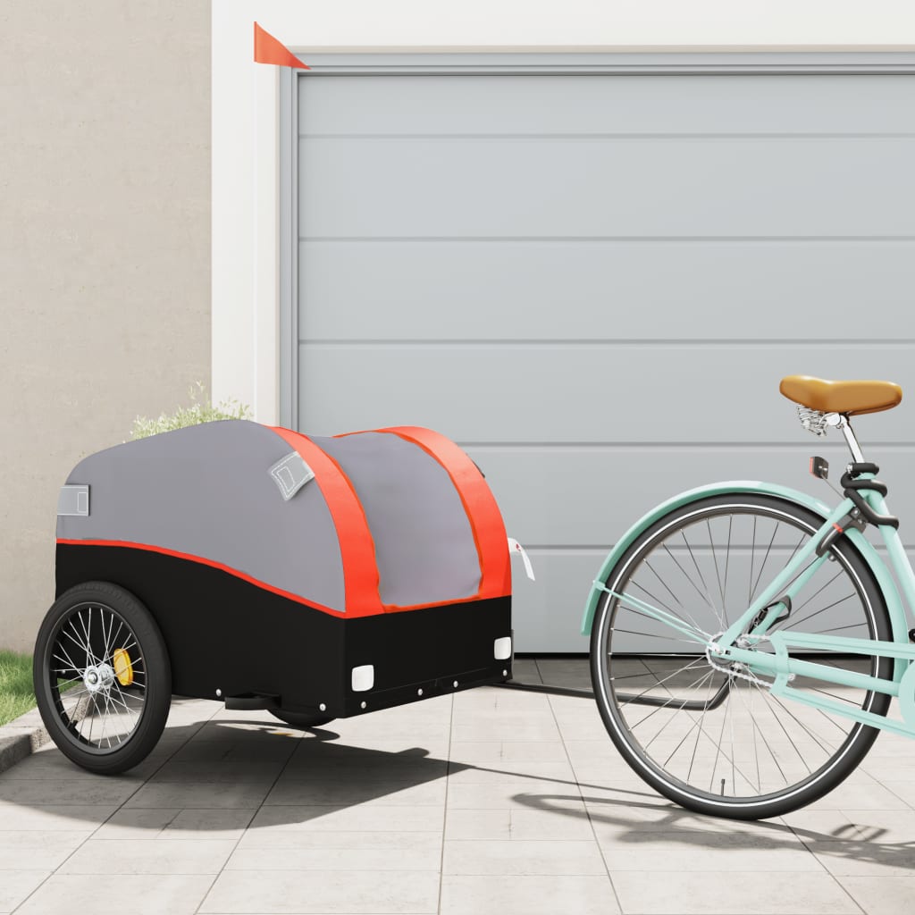 vidaXL Bike Trailer Kids Bicycle Cargo Wagon Buggy Carriage Cycle Trailer Iron