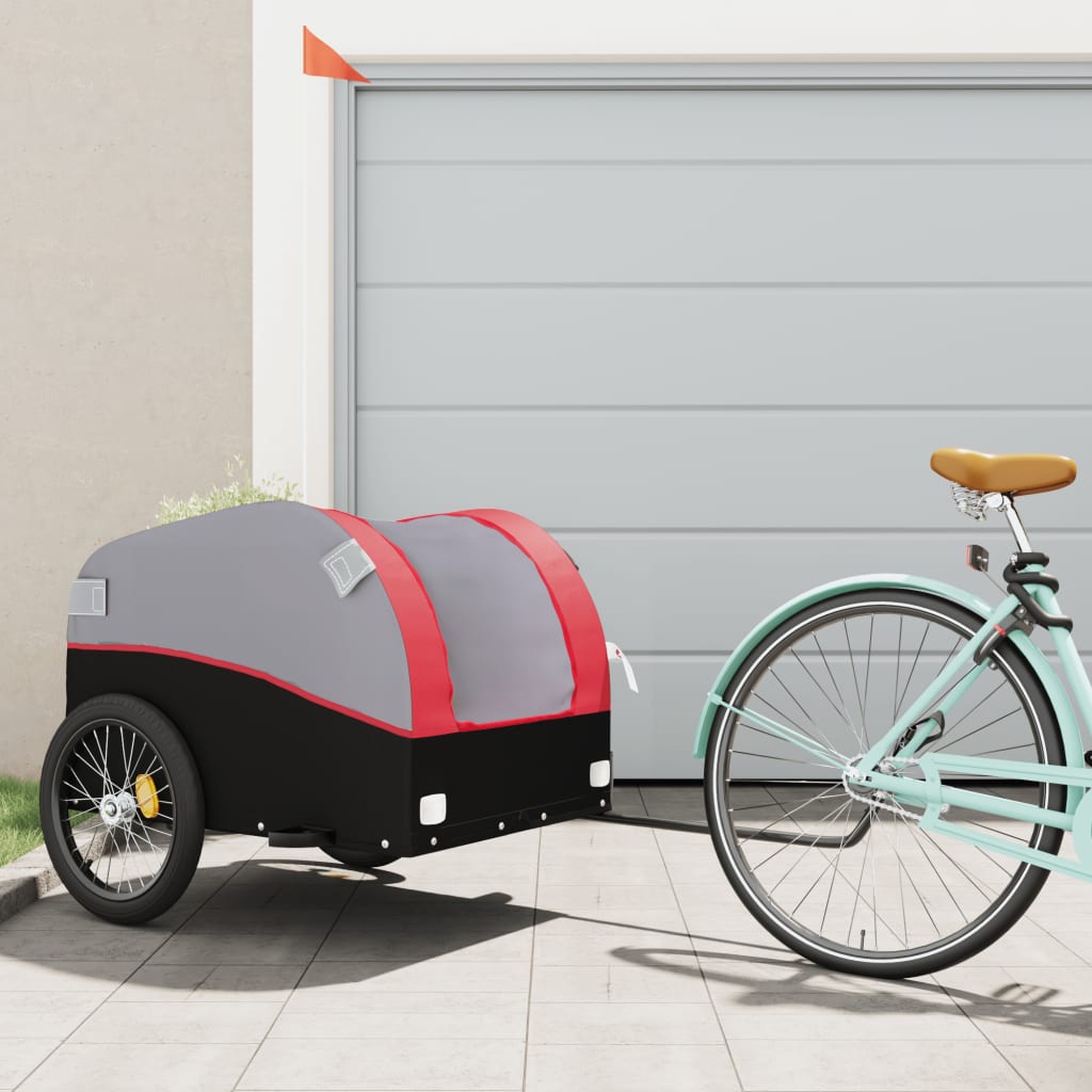 vidaXL Bike Trailer Kids Bicycle Cargo Wagon Buggy Carriage Cycle Trailer Iron