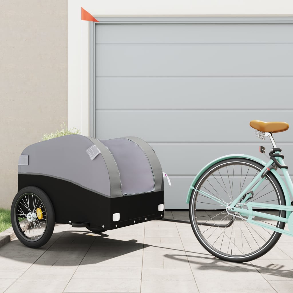 vidaXL Bike Trailer Kids Bicycle Cargo Wagon Buggy Carriage Cycle Trailer Iron