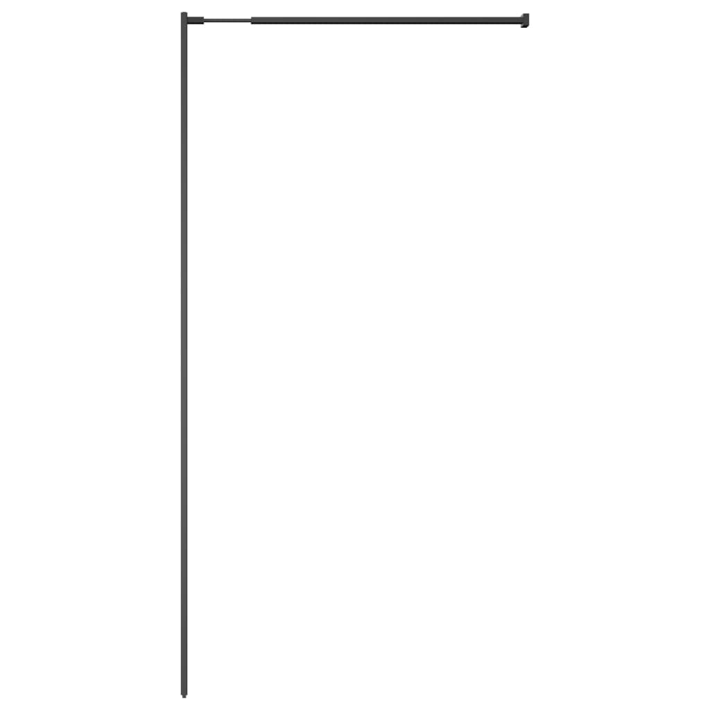 vidaXL Walk-in Shower Wall with Shelf Black 31.5"x76.8" ESG Glass&Aluminum-4