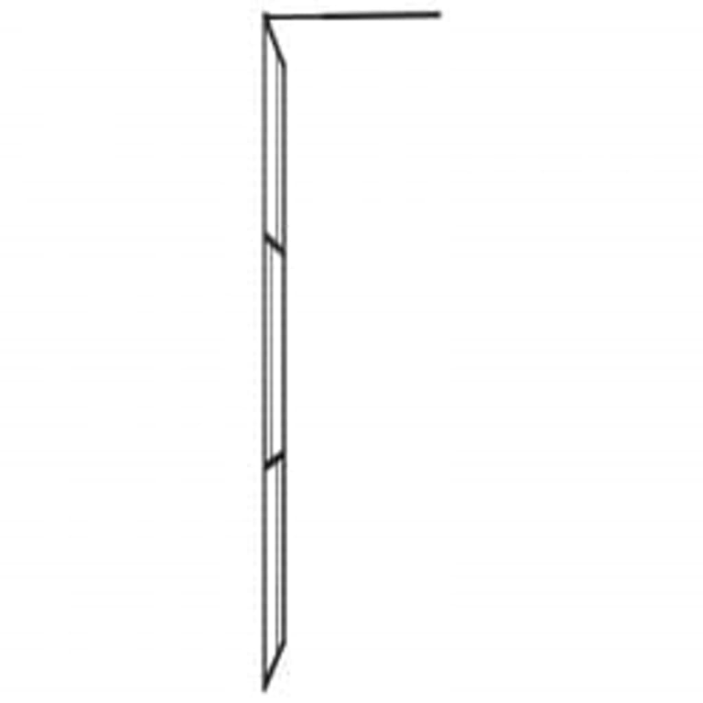 vidaXL Walk-in Shower Wall with Shelf Black 39.4"x76.8" ESG Glass&Aluminum